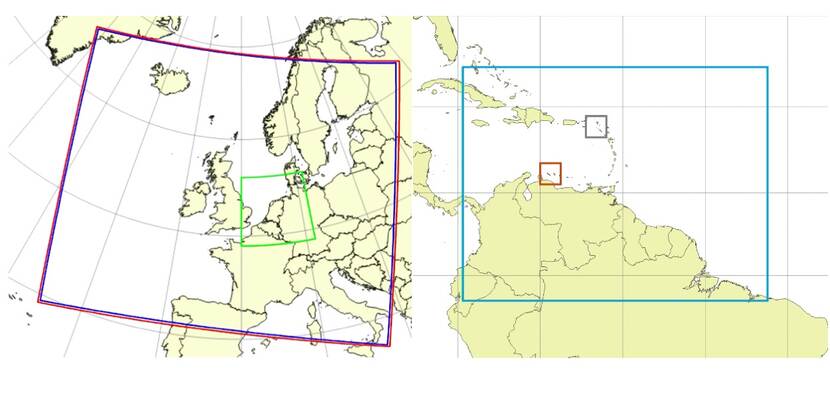 Illustration of UWCW domains of the Netherlands, Europe and Caribbean.